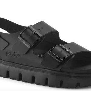 Birkenstock Milano Pappilio Matte Black Buckle Sandals size 8 BNWOT